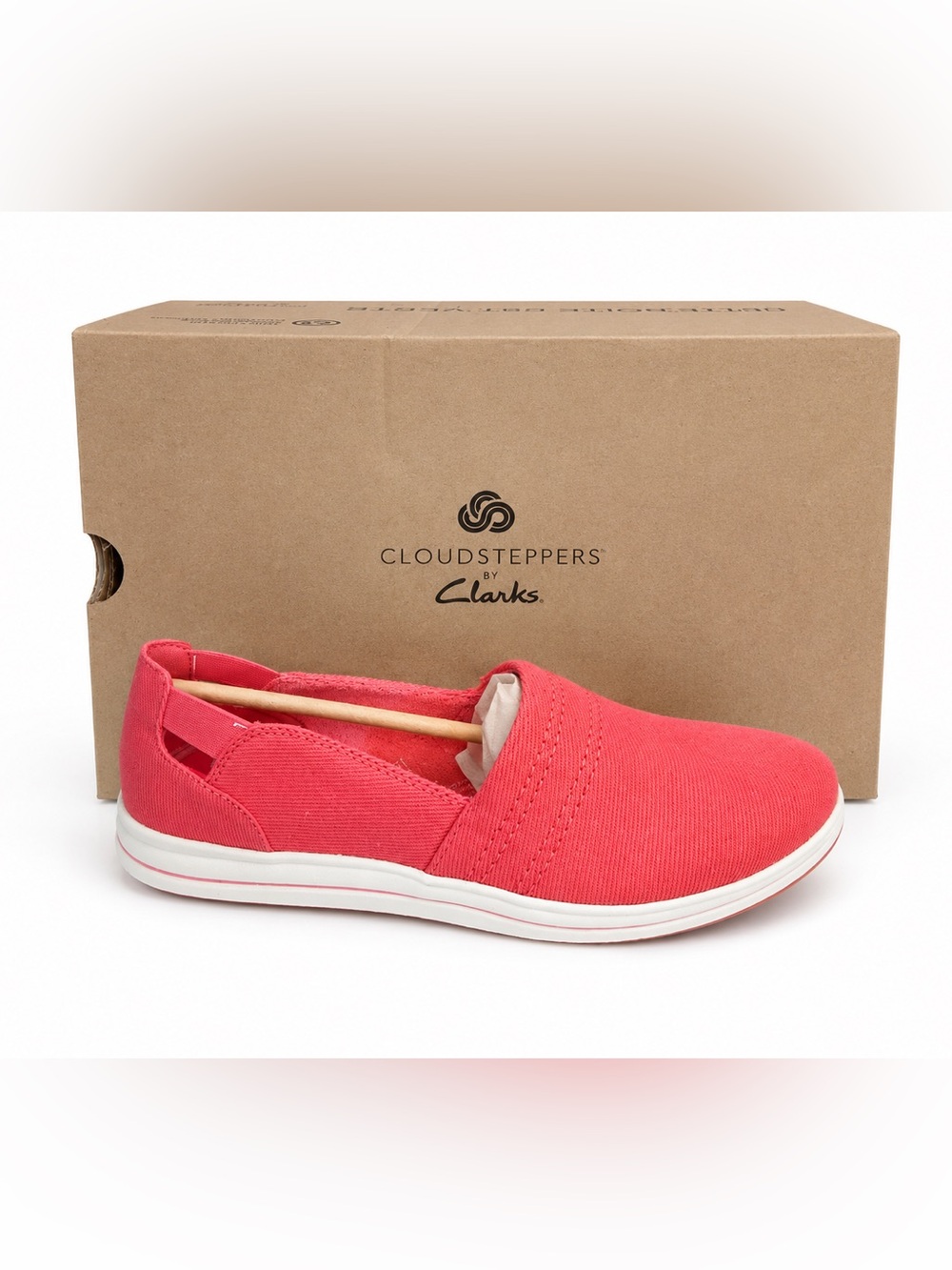 Clarks Cloudsteppers Pink Slip-On Sneakers NIB 8.5N